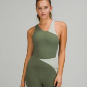 LULULEMON NULU ASYMMETRICAL GREEN BODYSUIT